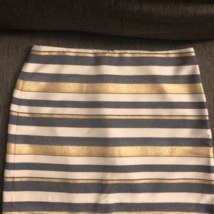 JCREW gold white blue skirt!